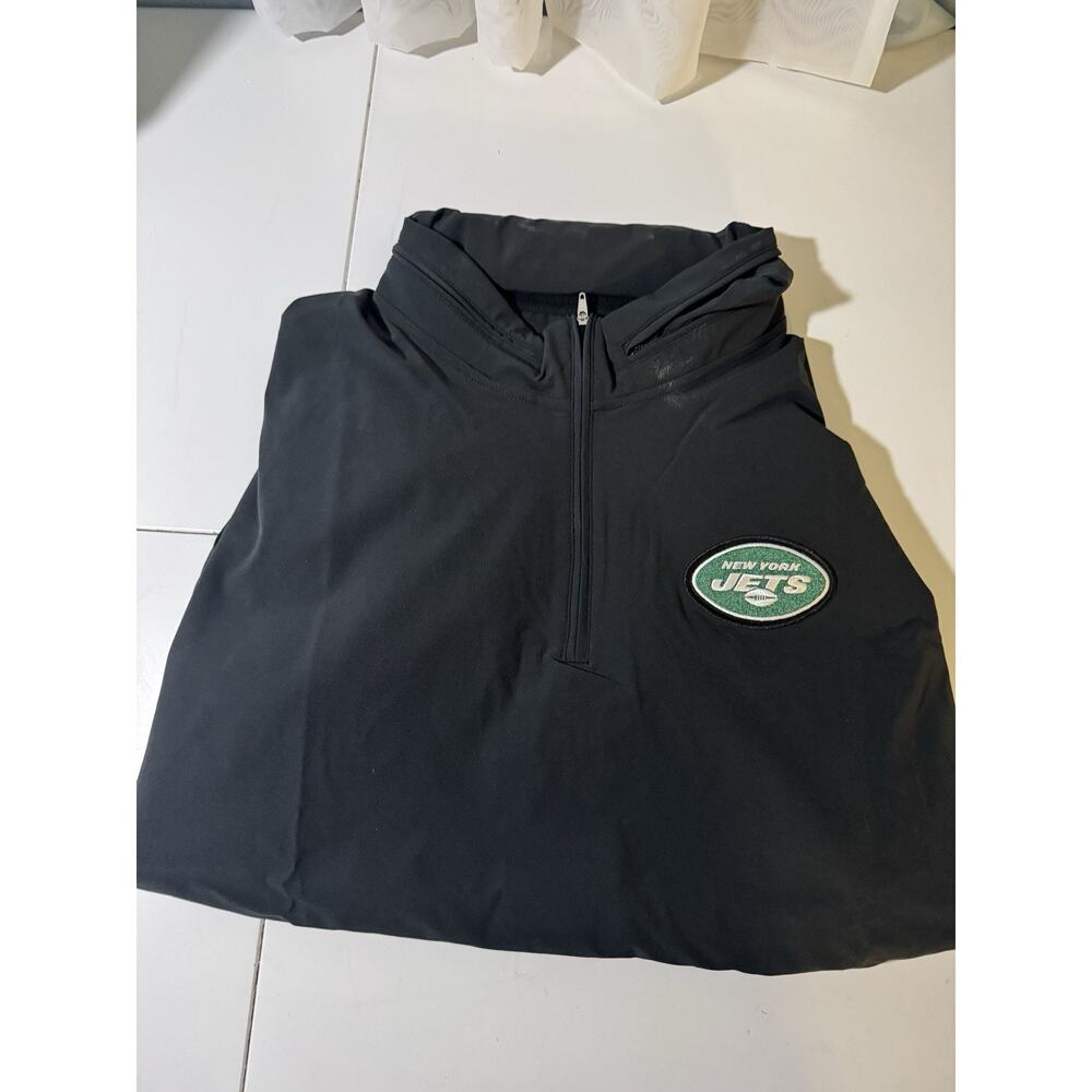New York Jets Nike Sideline Coach Short Sleeve Half-Zip Hoodie Jacket Small